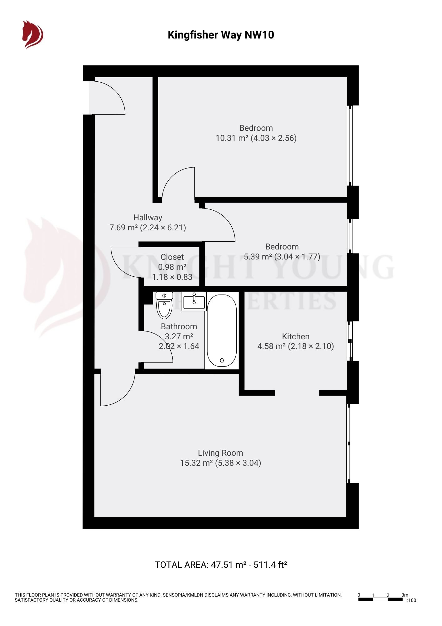 Floorplan for Kingfisher Court, London